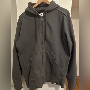 American Giant Made in USA Large Gray Zip Up Hoodie